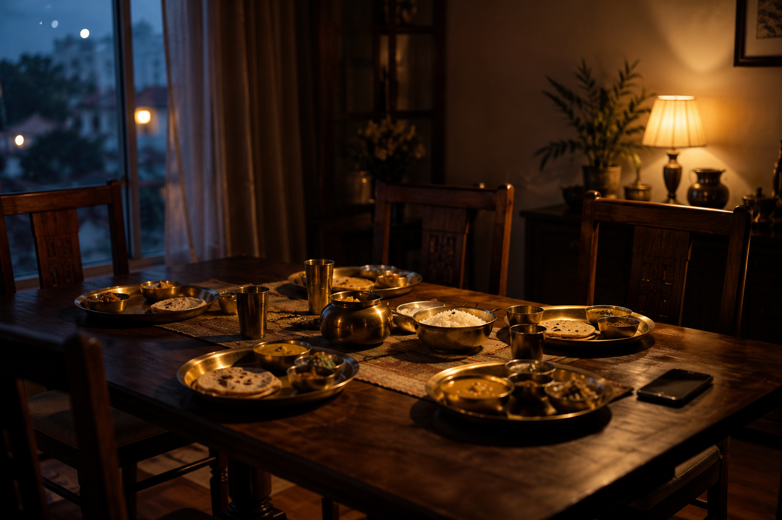 An empty family dinner table — the unseen cost of a struggling business